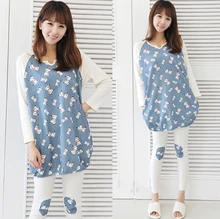 Cute cartoon dogs spring style white blue patterns casual size maternity clothes Pajama Set for pregnant sleepwear free shipping