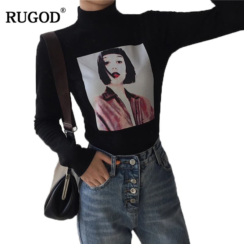 

RUGOD Solid Women's Turtleneck Knitted Pullover Women Long Sleeve Sweater Winter2017 Women's Clothing Woomen's Tops pull femme