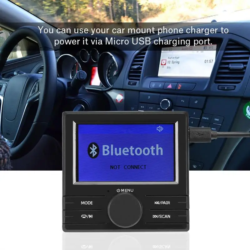 

VBESTLIFE Digital DAB Radio Receiver TF Card DAB+ with FM Transmitter Function USB Charger Bluetooth Handsfree 3.5mm AUX Player