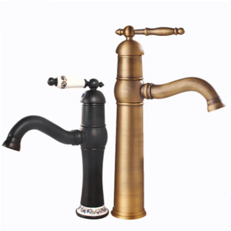 

Ancient-style Water Faucet Copper European-style Wire-drawing Cold and Hot Mixed Water Faucet