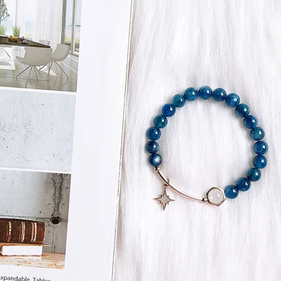 

Customized original pure natural crystal white moonlight blue blue crystal little pure and fresh simple lucky bracelet students