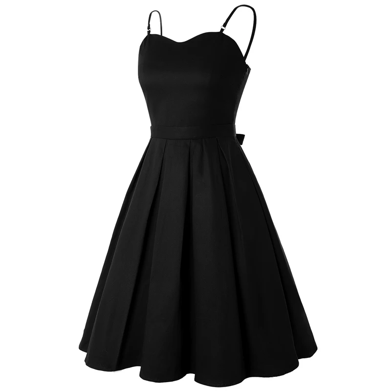 MISSJOY летнее маленькое черное платье kawaii vestidos Бандажное элегантное женское сексуальное винтажное платье на бретельках 4XL Sukienki vestiti