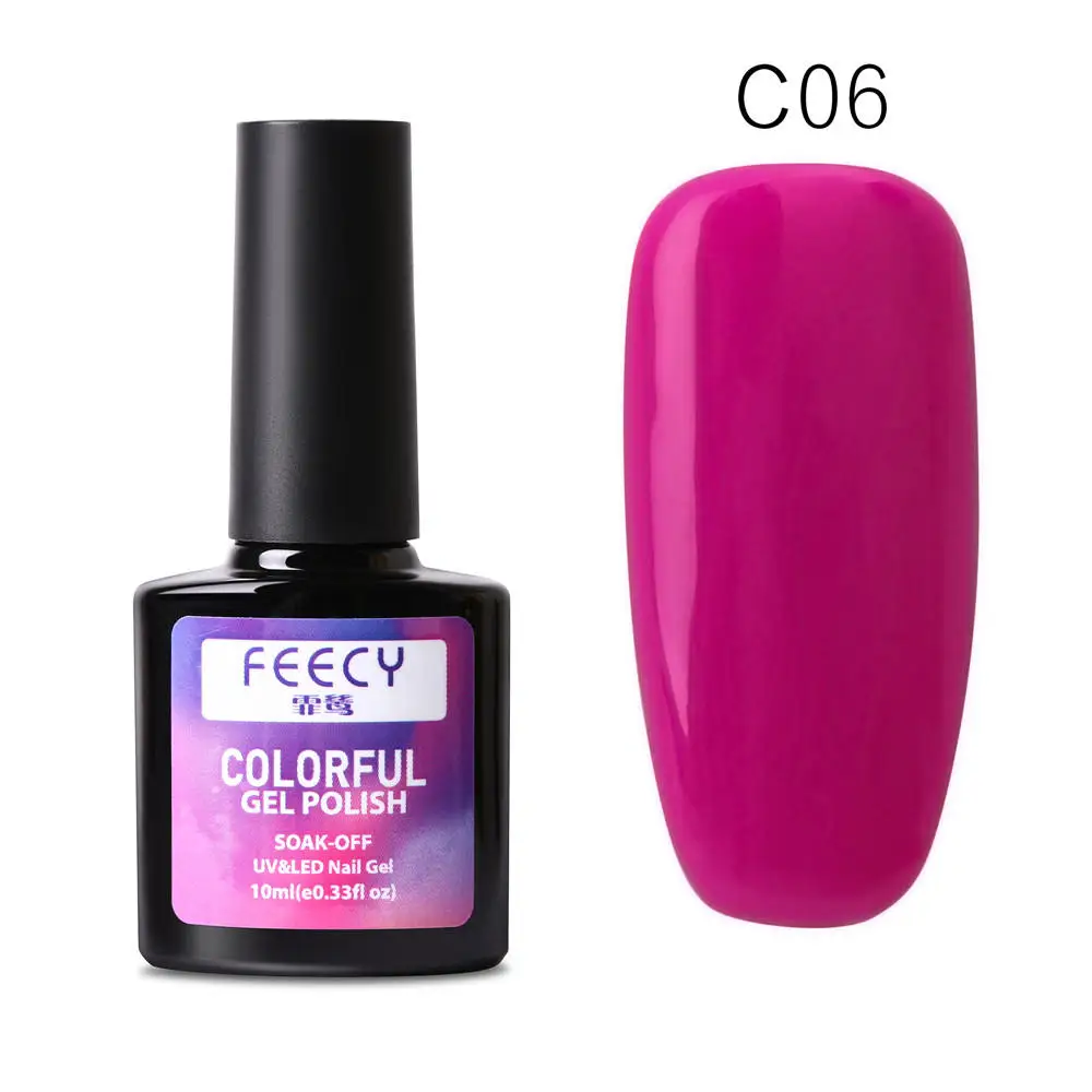 Gel Nail Polish Soak Off UV LED Gel Varnish Wipe Top Coat Color Nail Gel Polish DIY Nail Art Lacquer Manicure Nail Art Tool - Цвет: Feecy C06