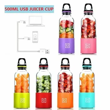 

4 Blade Portable USB Rechargeable Juice Cup 500ml Electric Automatic Juicer Blender Tazer Smoothie Machine Extractor Orange