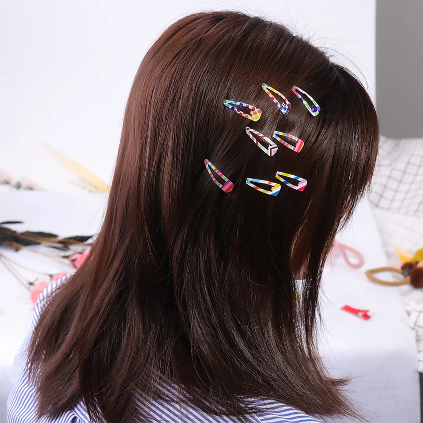 10PCS/Set New Lovely Heart Type Metal Candy Color Girls Hairpins Hair Clip Kids Headwear Children Accessories Baby BB Clips