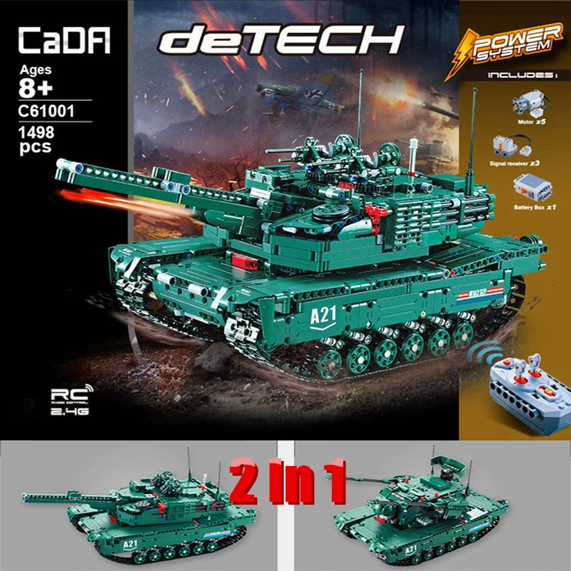 

The M1A2 RC Tank Wars 61001 Remote Control Military Weapon Model Building Blocks Bricks 1498Pcs Toys Compatible With Legoing