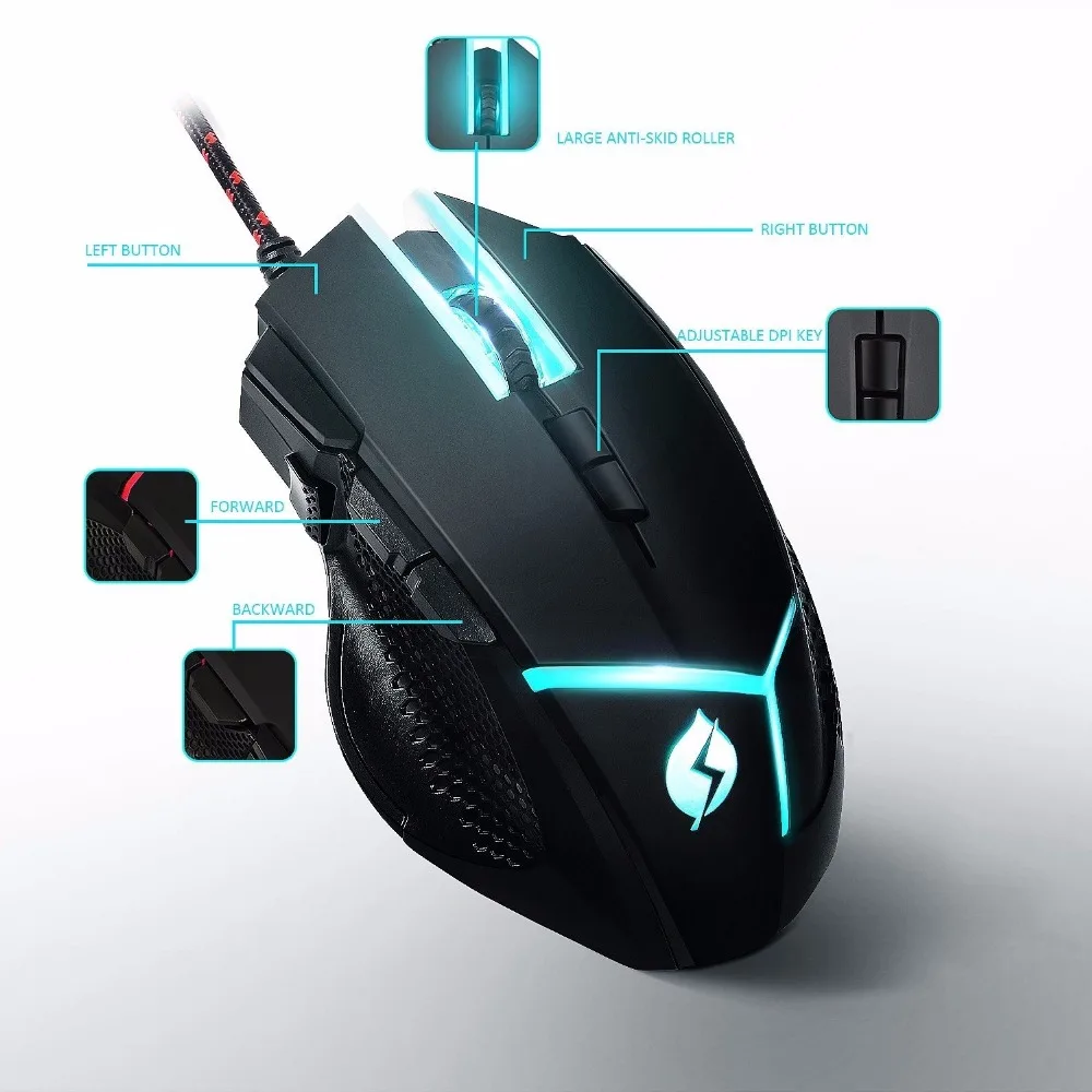 M18 Professional Gaming Mouse Adjustable Weight, 4000 dpi and 8 DPI