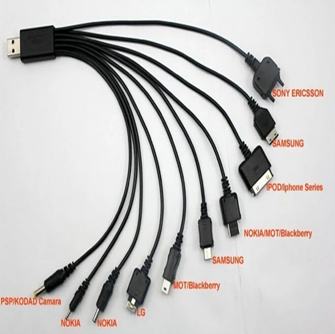 

10 in 1 Multifunction USB Data Transfer Cable Universal Multi Pin Cable Charger USB Adapter Cable Data Wire Cord for Laptop PC