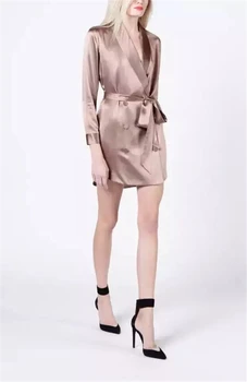 

V-Neck Empire Sashes Full silk fabric Party Elegant New Style fashion sexy women Mini Dress celebrity body con dresses wholesale