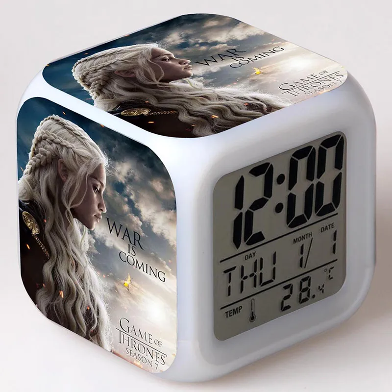 

Game of Thrones Figure Alarm Clock LED Colorful Flash Touch Light Game Thrones Figuras Toys