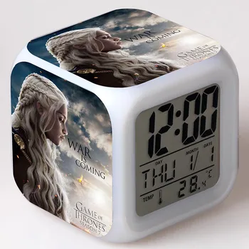 Game of Thrones Figure Alarm Clock LED Colorful Flash Touch Light Game Thrones Figuras Toys
