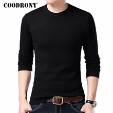 Suéter COODRONY para hombre, otoño invierno cálido, suéteres de lana de punto para hombre, Color sólido, Casual, cuello redondo, Jersey de algodón para hombre 7209