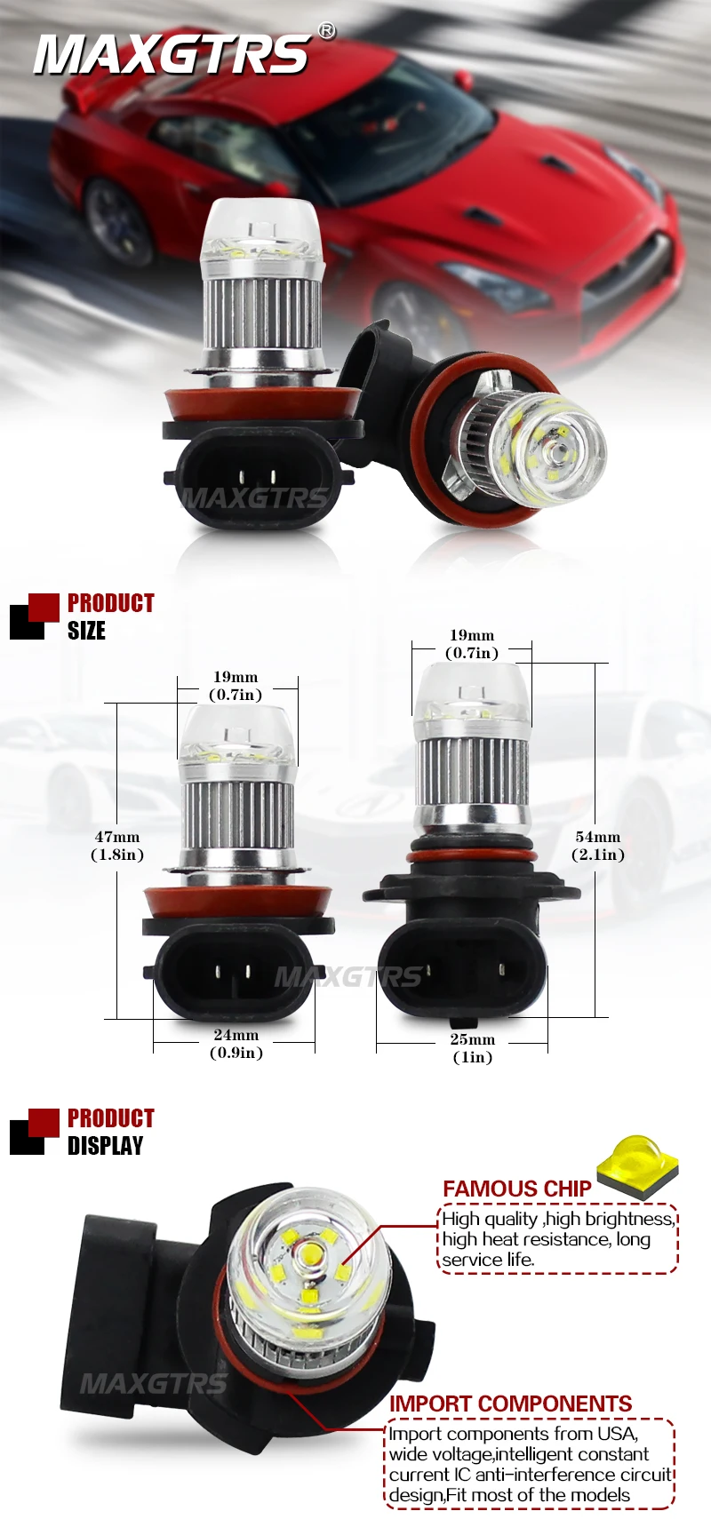 2x H8 H11 9005 9006 HB3 HB4 30 Вт CREE чип XBD Автомобильный светодиодный противотуманный DRL Дневной ходовой светильник лампа DC 12 В головной свет белый