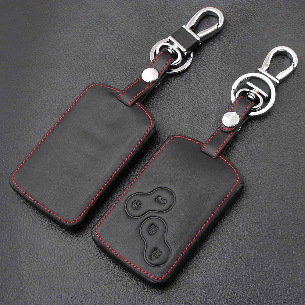 

FIT FOR RENAULT SCENIC CLIO LAGUNA MEGANE CAPTUR KAPTUR KOLEOS DUSTER SANDERO TWINGO CASE FOB SHELL 4 BUTTON LEATHER KEY COVER