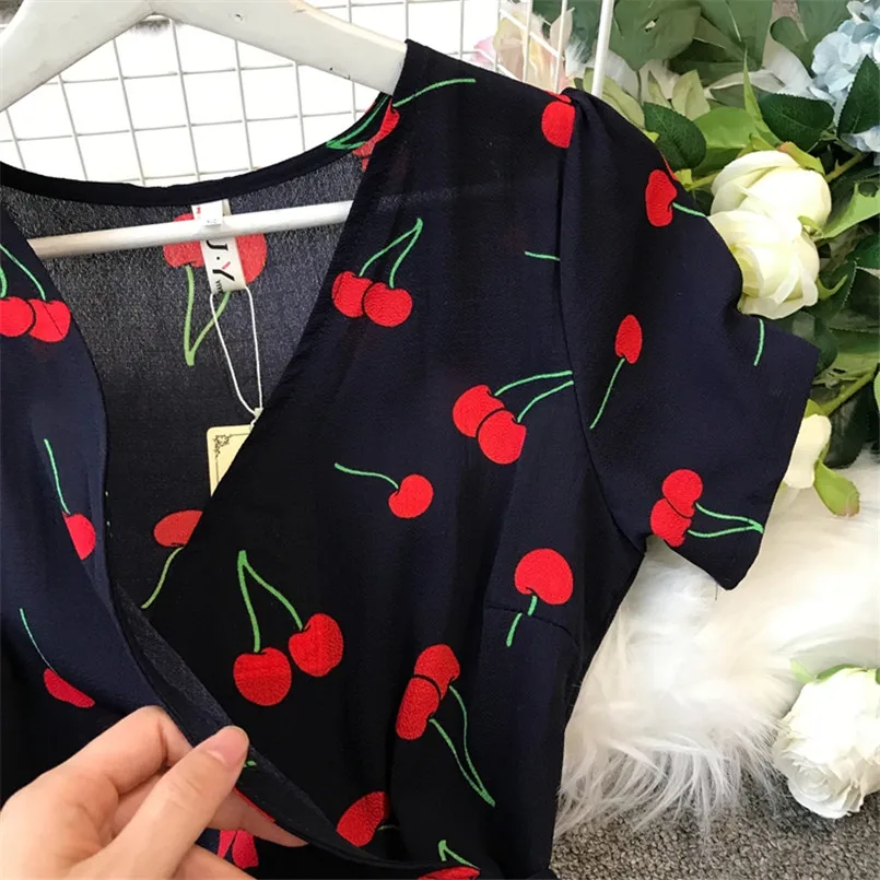 Boho Сексуальный v образный вырез летнее платье Подчеркивающее фигуру в винтажном