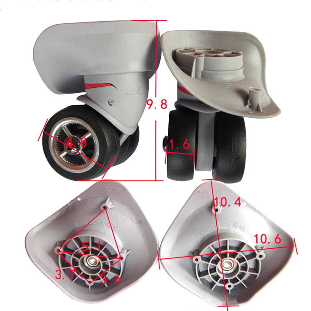 1 Pair Portable Mute Rubber Trolley Luggage Wheels Repair Universal