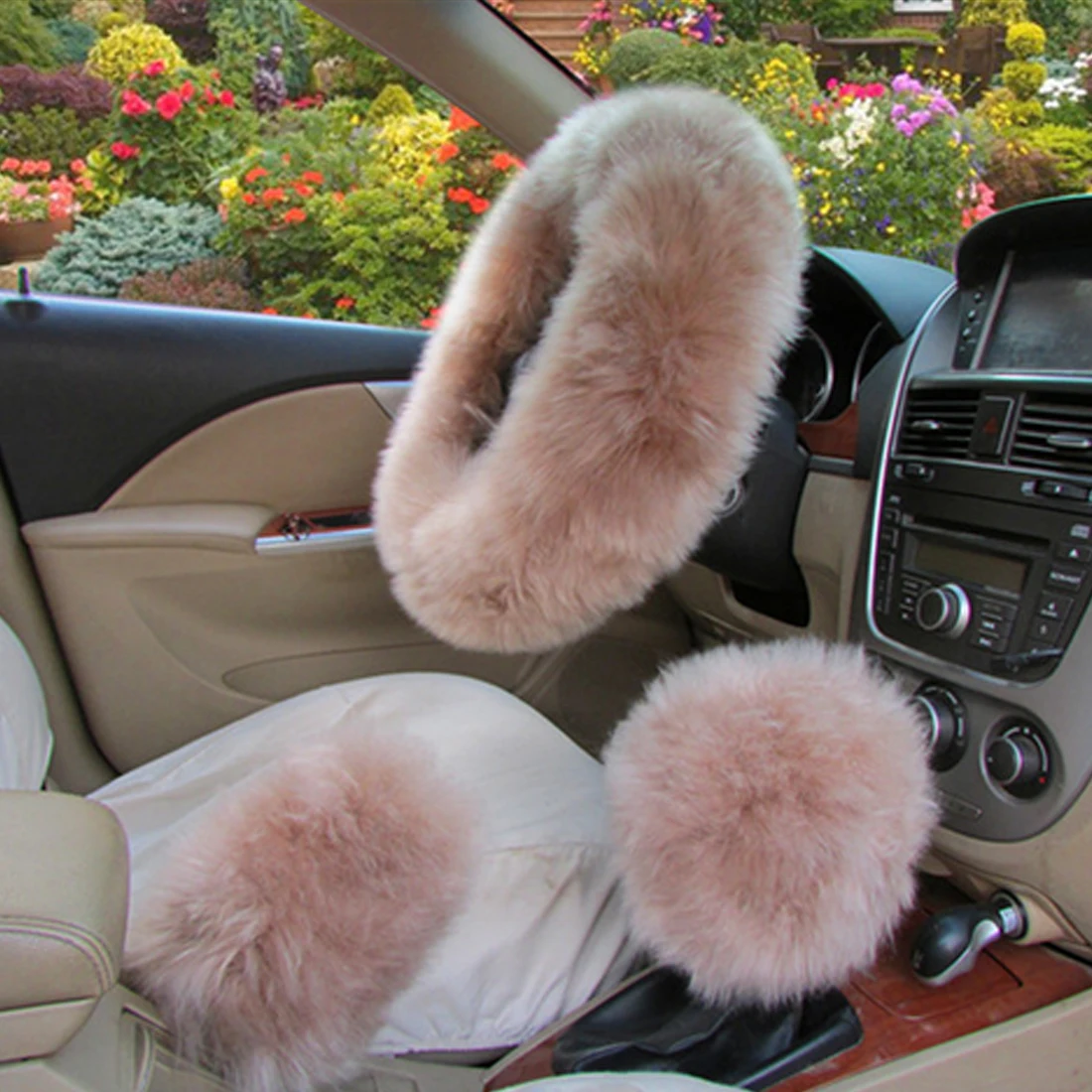 Dewtreetali 3pcs/set Winter Car Steering wheel Cover 12 Colors Long Australian Wool Warm Fur Genuine Leather Cover Dewtreetali 3pcs/set Winter Car Steering wheel Cover 12 Colors Long Australian Wool Warm Fur Genuine Leather Cover