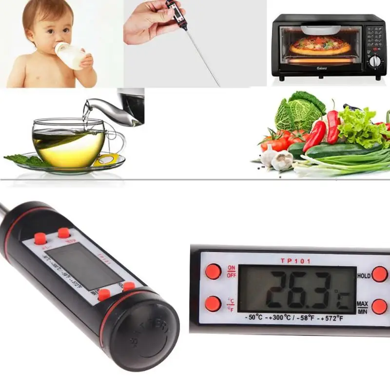 Food Thermometer LCD Digital Kitchen Thermometer Grilling Electronic Cooking Food Probe Meat Milk Thermometer Kitchen Tools