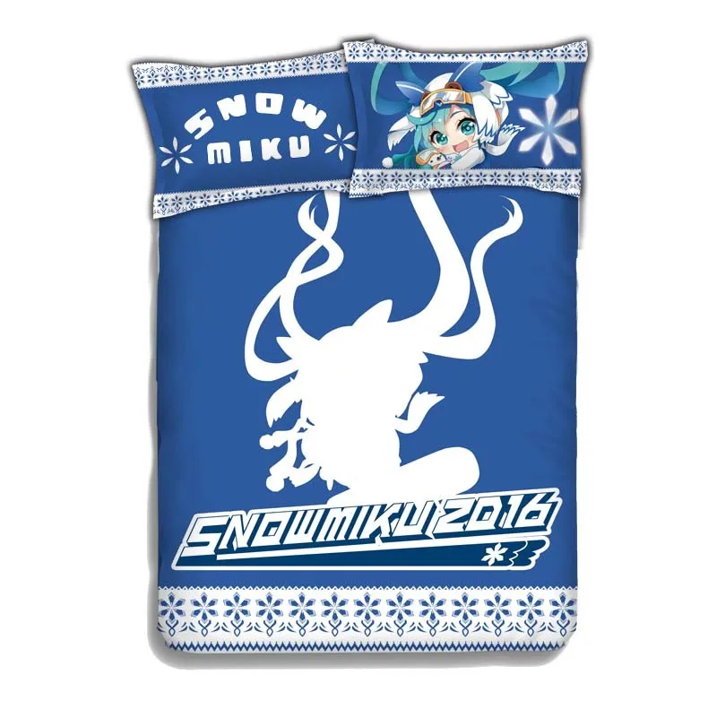 Японское аниме Vocaloid Снежный Хацунэ Мику 4 шт. постельное белье простыни пододеяльник набор