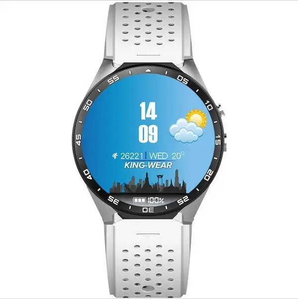 KINGWEAR KW88 Смарт-часы 1,39 дюйма MTK6580 4 ядра 1. 3g Гц Android 5,1 3g Смарт-часы 400 mAh 2,0 мегапиксельная монитор сердечного ритма - Цвет: silver white