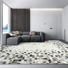 Американский стиль, ковер из воловьей кожи, серый плед, прикроватный ковер, натуральный мех из коровьей кожи, ковер для гостиной, украшение для виллы