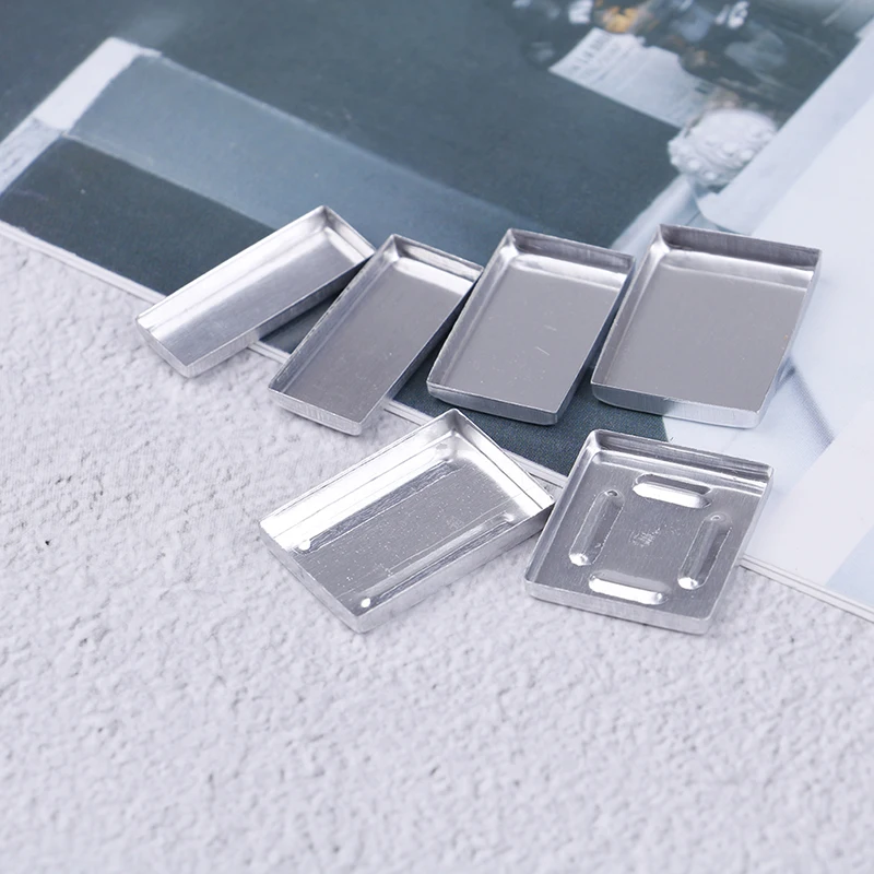 

10PCS DIY Cosmetic Tools Aluminum Square Empty Eyeshadow Pans Makeup Pigment Palette Powder Storage Case 6 Sizes