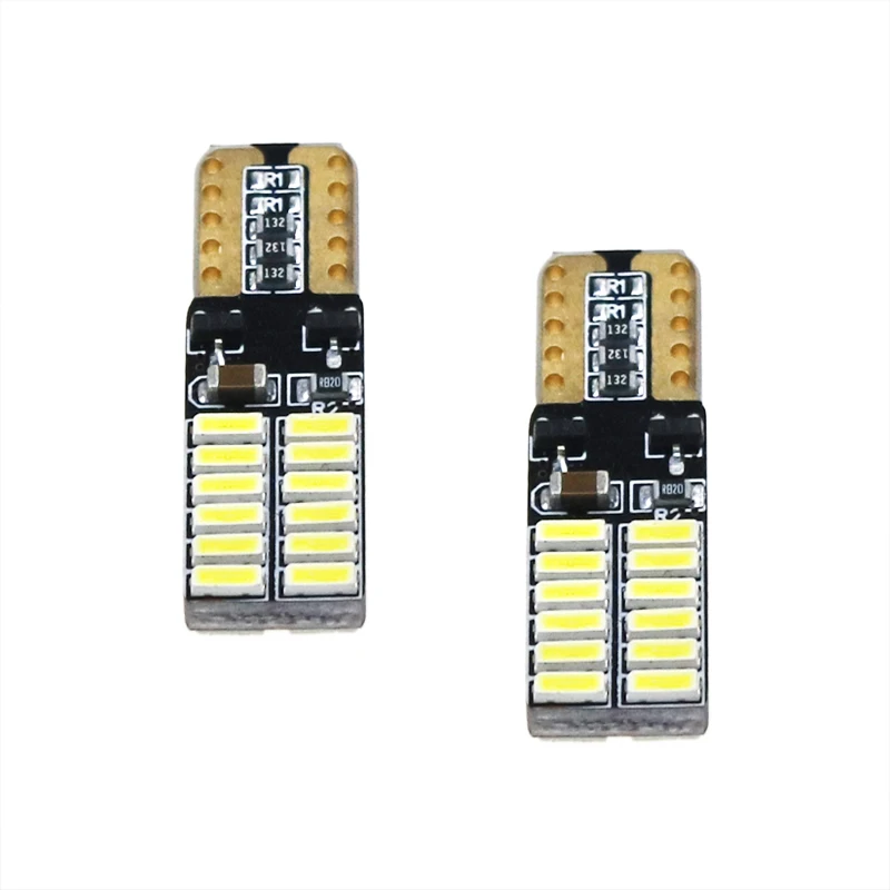 100 шт. автомобисветодиодный светодиодные лампы W5W Canbus 194 4014SMD 24 светодиодный Ода