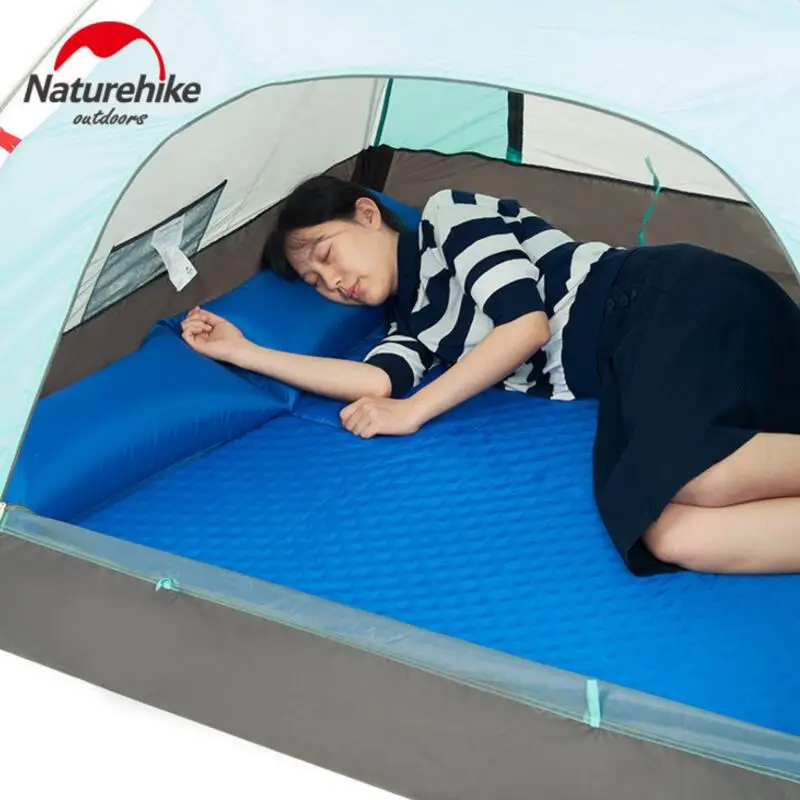 Naturehike في نفخ فراش مع وسادة الشاطئ حصيرة مزدوجة نفخ وسادة في الهواء الطلق خيمة التخييم حصيرة سرير هوائي وسادة النوم