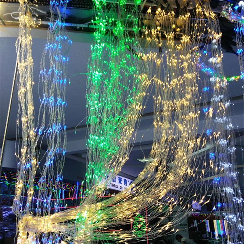 

2m/lot/19strings silver vine string light 380LEDs 12V outdoor waterproof Vines light for Christmas Party Tree Wedding Decoration