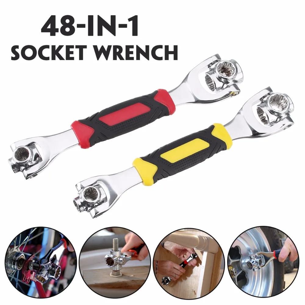 

48 in 1 Socket Wrench Tools Multifunctional Adjustable Wrench 360 Degree 6-Point universal Furniture Car Repair Hand Tools