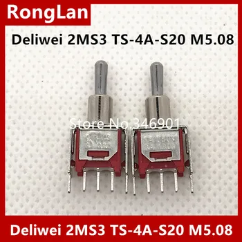 

[SA]TS-4A-S20 -pin single tripod third gear M5.08 small toggle switch 2MS3 Taiwan Deli Wei Q22--50pcs/lot