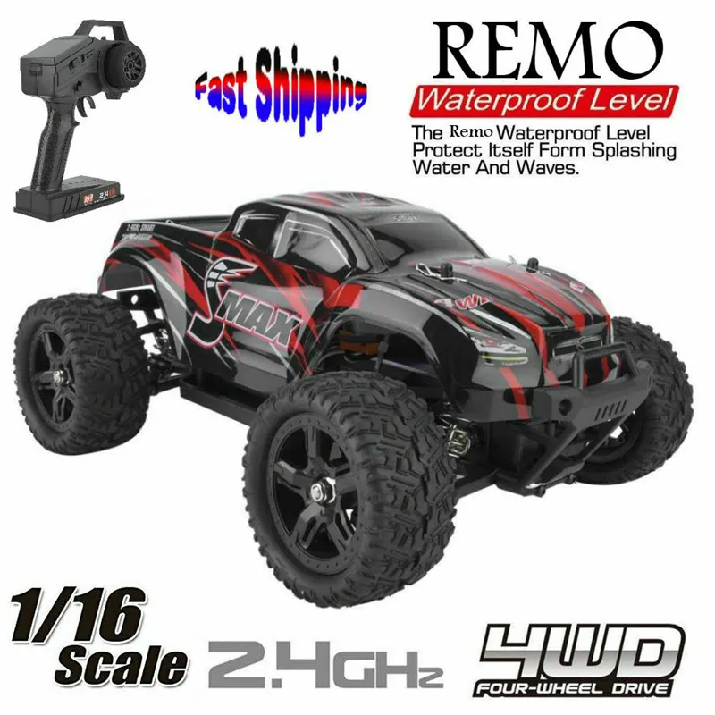 REMO 1635 1625 1655 1/16 2,4G 4WD водонепроницаемый бесщеточный внедорожный Монстр модели автомобиля 50 км/ч открытый RC автомобиль