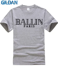 Фотография GILDAN Summer Fashion Men s Clothing O Neck Ballin PARIS Graphic Unisex T shirt Print Men