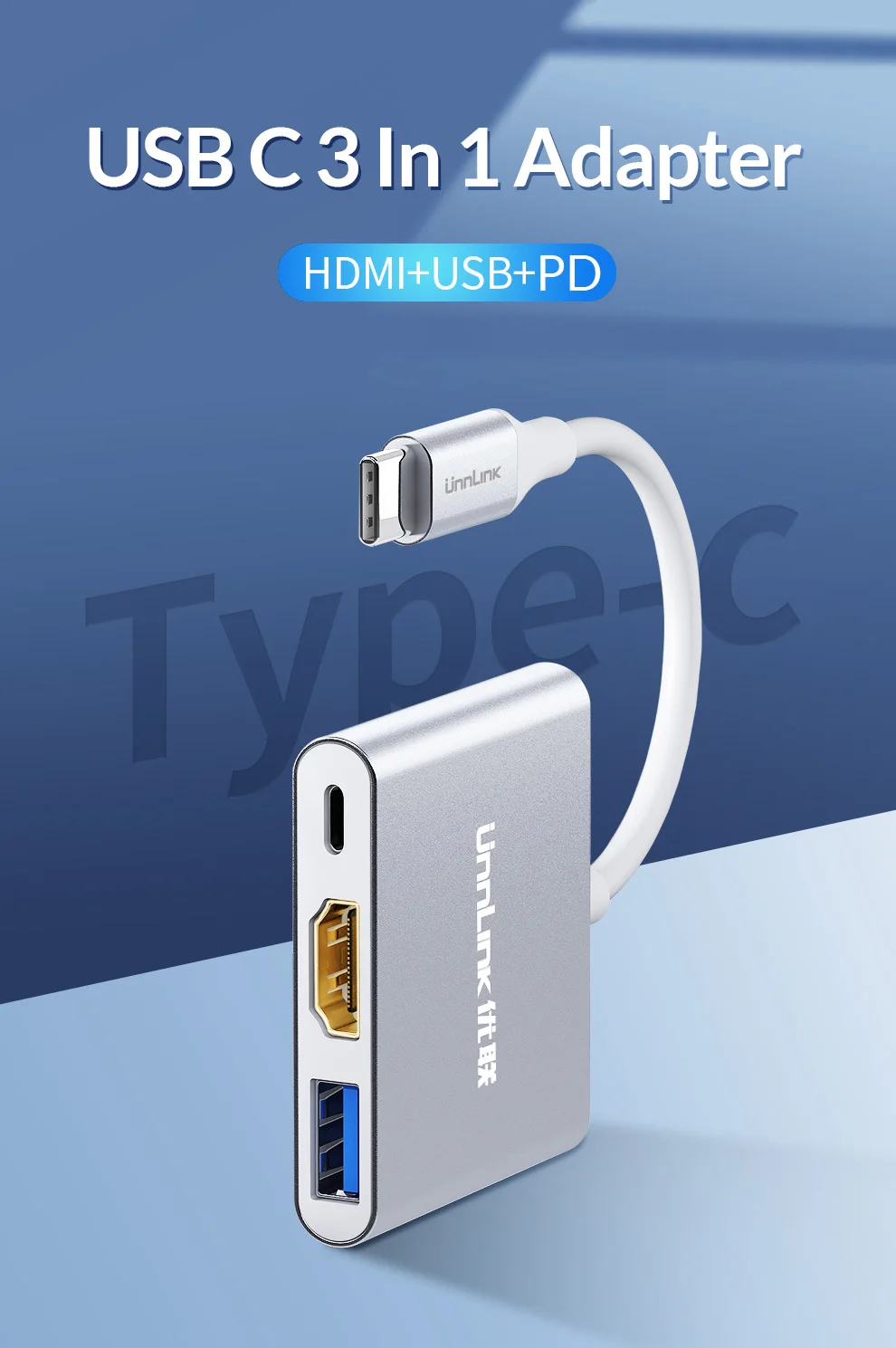 Unnlink usb-хаб USB C к HDMI USB3.0 SD TF кард-ридер Thunderbolt 3 док-адаптер для MacBook pro S8 S9 S10 Dex P20 P30 mate 20