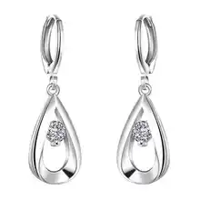Free Shipping New Sale silver plated earings fashion jewelry Teardrop-shaped drop brinco bijoux femme