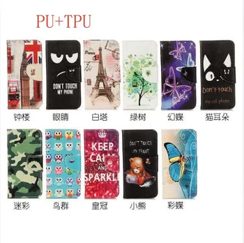 

30pcs/lot Free Shipping Flower Butterfly Owl flag pattern leather Stand Case with card slot for Sony Xperia L1