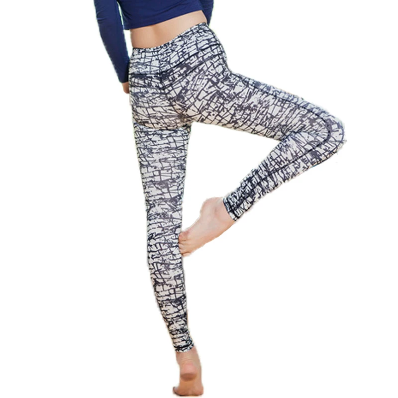 2018 Black White Pirnt Patchwork Leggings Women Splice Pants Female