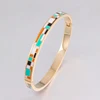 Enamel Gold-color Stainless Steel Bangle Opened for Women Jewelry Bracelet Top Quality Factory Price 3