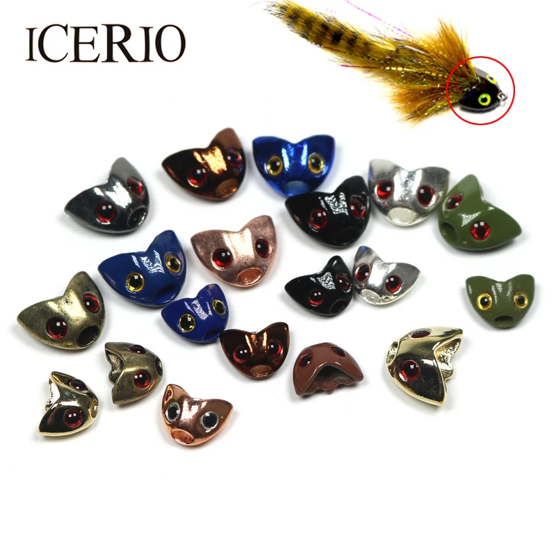 

ICERIO 15PCS Multiplecolor Skull Sculpin Helmet Fly Tying Material Fish Head Fish Mask Streamer Tying