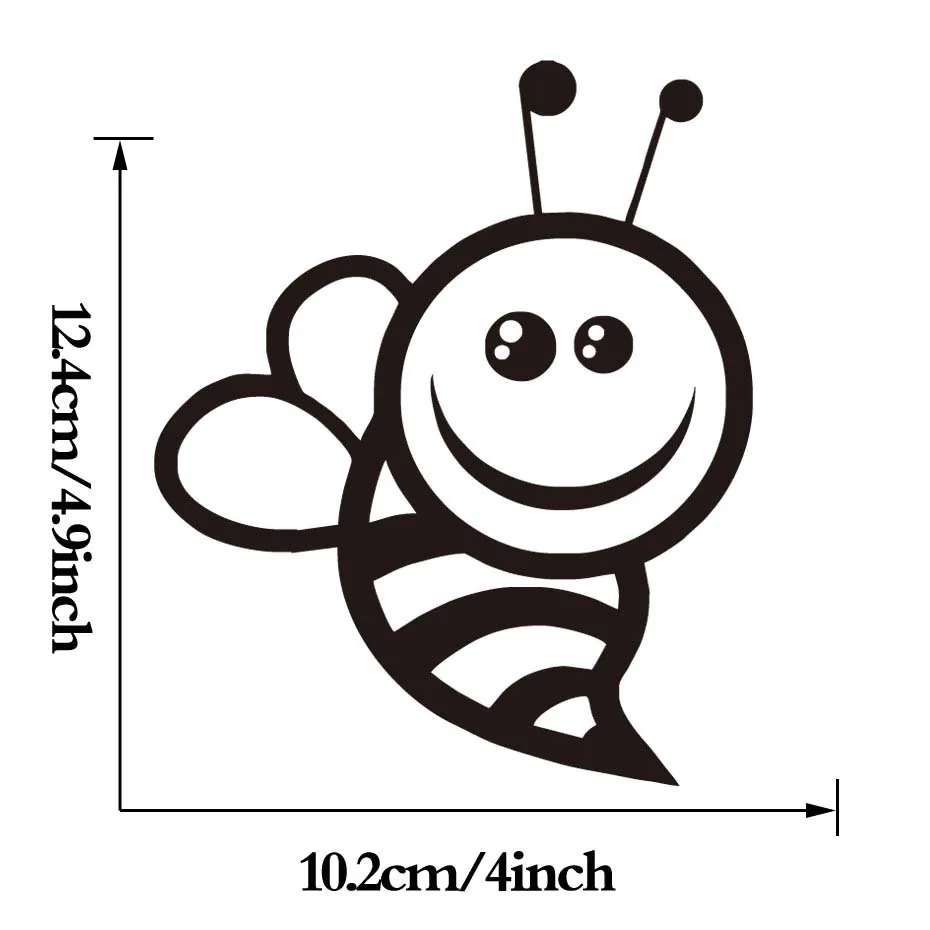 Yang Dapat Dilepas Kartun Lucu Hewan Smile Bee Mobil Stiker Vinyl