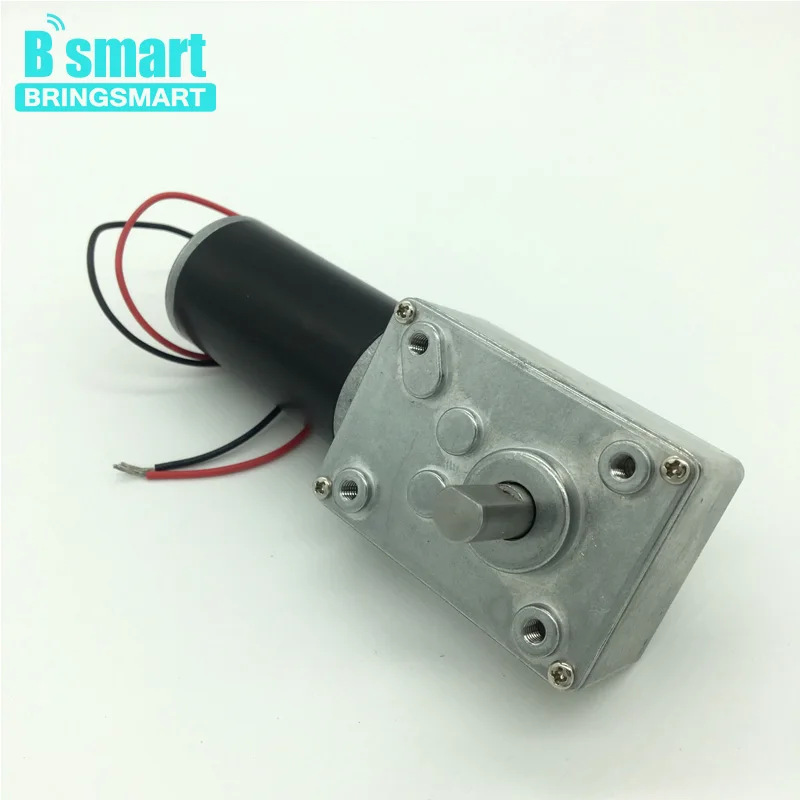 

Bringsmart A58SW31ZYS DC worm Gear Motor 24v duble shaft Turbineigh Torque D Shaft 12v Motor Rotating Table Door Self-locko