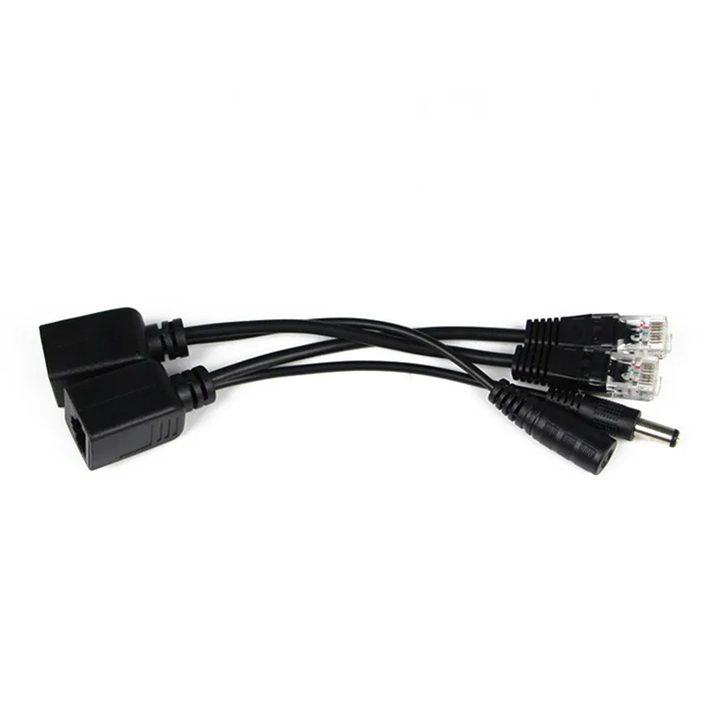 1Ppair 12V splitter poe network camera cable video separation