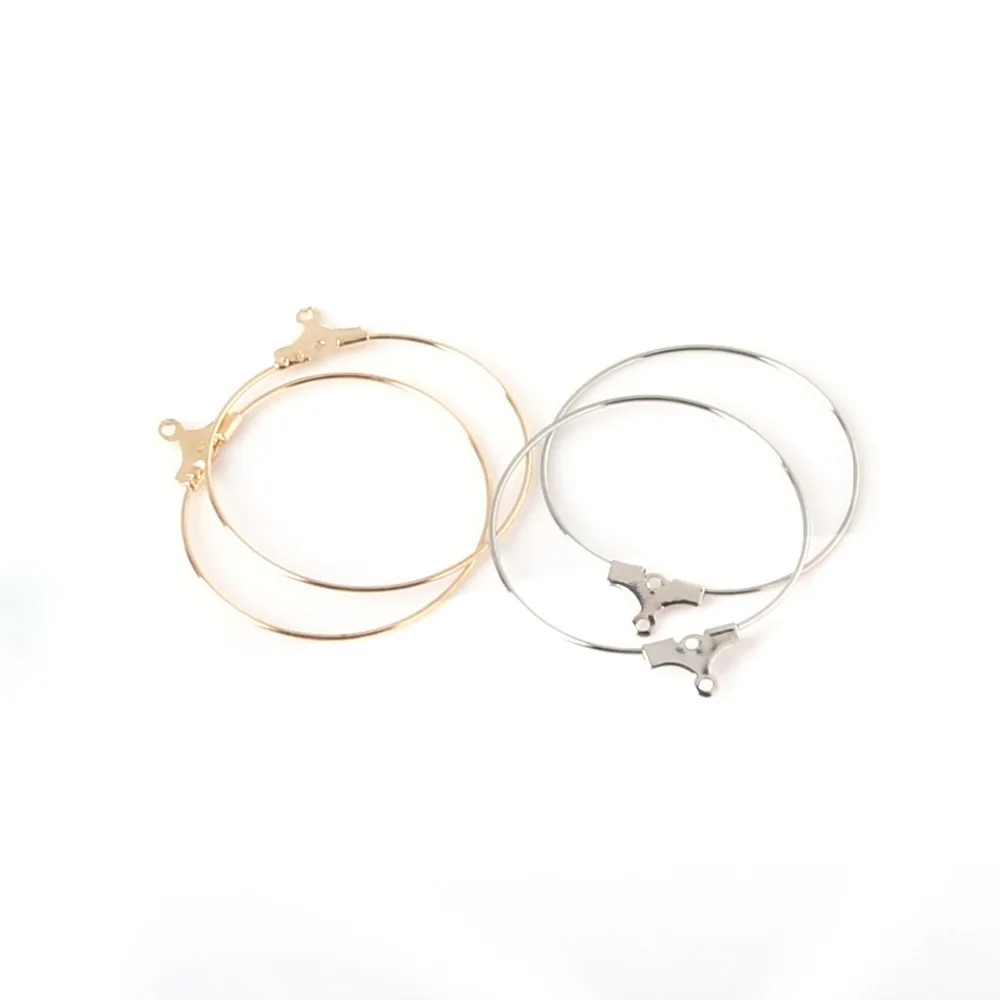 Wholesale Retail 50Pcs/lot Gold/Rhodium Plated Wine Glass Charm Rings/Earring Hoops 30mm Brass For DIY Earrings Jewelry Findings | Украшения