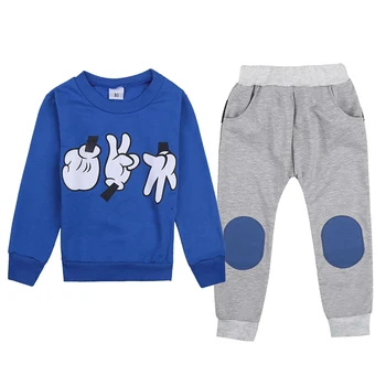 

Autumn Children Clothing Sets Baby Boys Clothes Finger Games Print Sweatshirt Outfit Kids Boys Tracksuits Tops+Pants Sports Suit