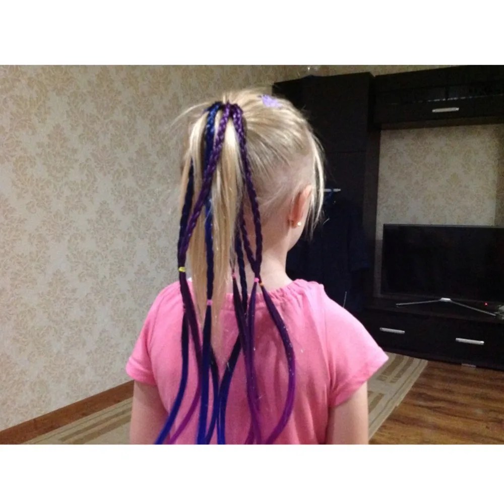 Haar Zubehör Mädchen Haar Gum Für Mädchen Meerjungfrau Bunte Lange Zöpfe Elastische Haar Bands Synthetische Gum Für Kinder Haar Krawatten