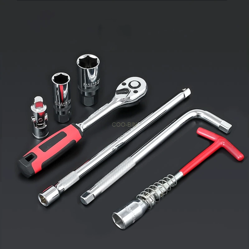 

Spark plug socket wrench Remover Installer Repair Hand Tools Wrench extension bar Universal Connector car repair hardware tools