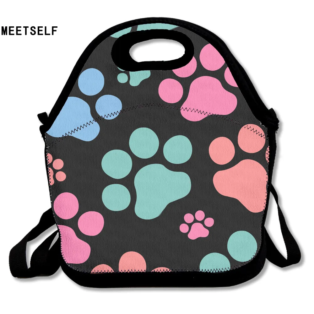 MEETSELF 3D Print Cute Dog Palm Lunch Bags Insulated Waterproof Food Girl Packages Womens Kids Babys Boys Handbags boys-lunch-bag