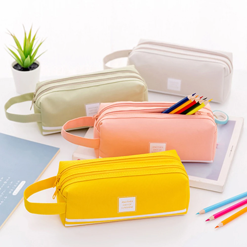 

Double Zipper Pencil Case Gift Bag Kawaii School Pencil Case Large Capacity Pen Box For Girls Gifts Cute Stationery Supplies Bag