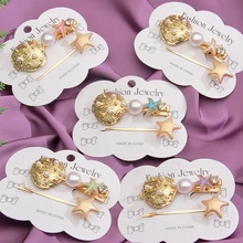 ZOSHI 2 шт ракушка имитация шпилька для волос с жемчужиной заколка для женщин корейские ювелирные изделия для девушек Головные уборы золотые заколки шпильки аксессуары для волос