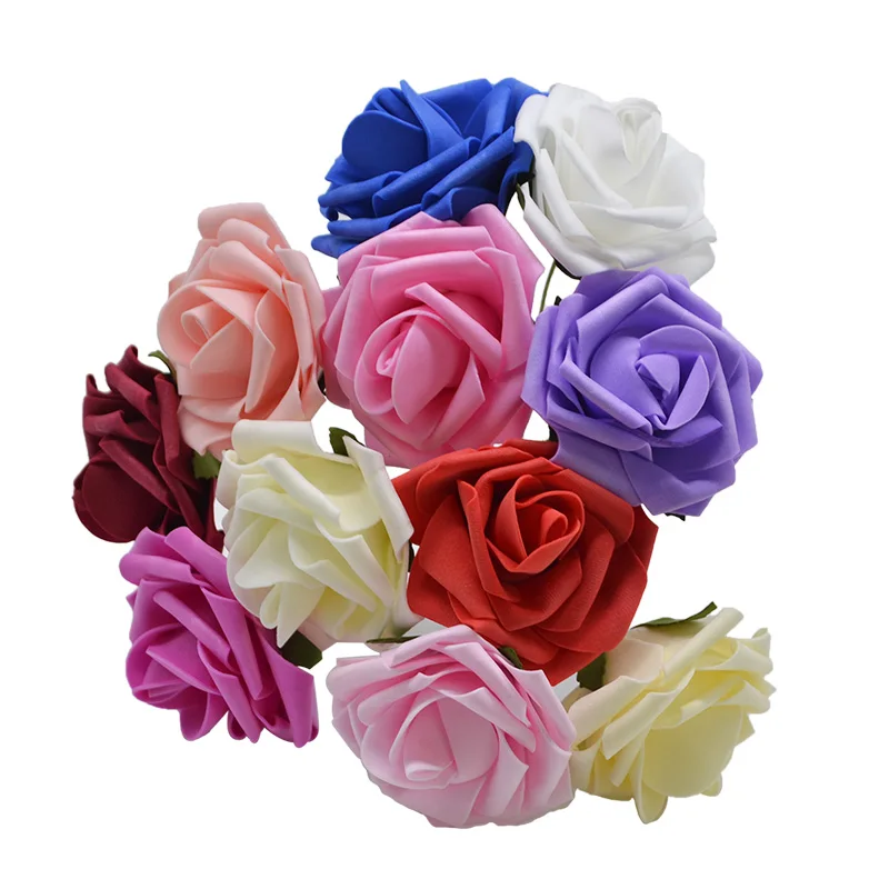 5/10pcs 8CM Artificial PE Foam Rose Flower Heads for DIY Bride Bouquet Handmade Romantic Home Wedding Decoration Fake Flowers 8Z